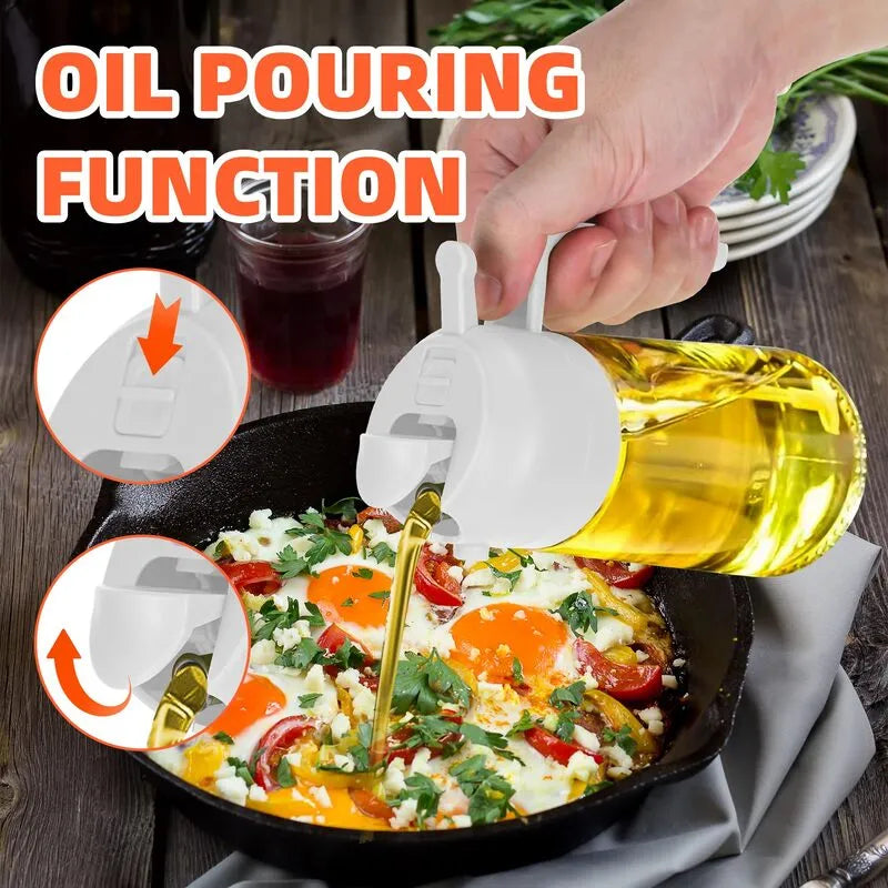 🎁HOT SALE💕2 in 1 Glass Oil Sprayer & Dispenser🔥